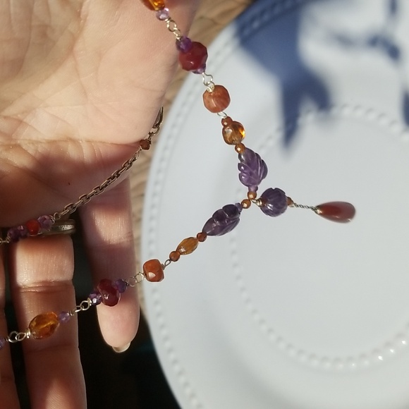 OOAK STERLING GEMSTONE BEADED NECKLACE - Picture 5 of 5